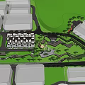 Garden Landscape Design With Lush Green Lawns Winding Pathways Trees And Central Pavilion
