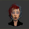 Game And Movie Character With Pink Hair Mechanical Headgear And Red Eyes