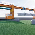 Orange Rail Mounted Gantry Crane Industrial Equipment For Lifting Heavy Concrete Blocks