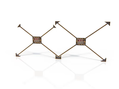 Cross Metal Structures With Central Square Decorations And Arrow Shaped Ends 3d model