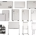 Dry Erase Whiteboards Collection Wall Mounted Mobile with Stand and Storage Shelf