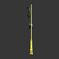 Modern Yellow Pole Floor Lamp With Black Shade And Stable Base 3d model