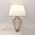 Modern Elegant Table Lamp With White Fabric Lampshade Golden Metal Frame