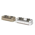 Cozy Multi Seat Sectional Sofa With Plaid Throw Pillows In Light And Brown Tones