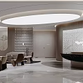 Upscale Modern Beauty Salon Reception Hall Interior With Marble Floor And Cozy Lounge Seats