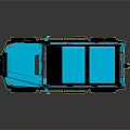 Blue Modified Off Road SUV Featuring Roof Rack And Large Tires