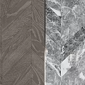 Gray Marble And Brown Herringbone Wood Texture Decorative Wall Panels Design 3d model