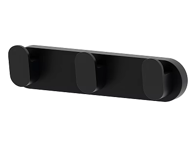 Black Strip Wall Mounted Hooks With Modern Design For Home Use 3d model