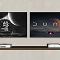 Two Wall Mounted TVs Displaying Space Scene And Dune Desert With Devices Below 3d model