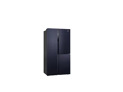 Black Side by Side Refrigerator Freezer with Modern Design and Sleek Exterior 3d model