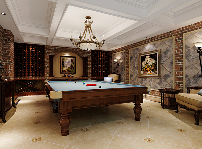 American billiard room 3d model