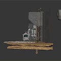 Industrial Scene Components With Metal Equipment Control Panels And Mechanical Parts