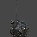 3D Rendered Black Mechanical Style Hat With Spherical Structure And Connecting Wires