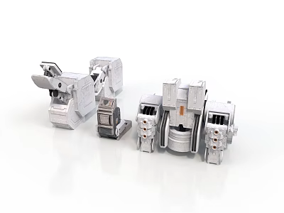 Silver Mechanical Robot Models With Intricate Structural Components And Design 3d model