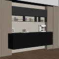 Sleek Modern Sideboard Cabinet With Dark Gray Finish Drawers Doors And Wooden Floor