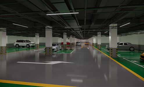 Underground Parking Modern Parking 3d model