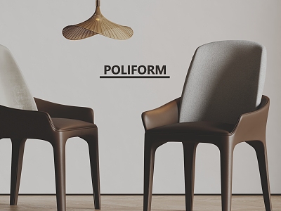 poliform Dining Chair Single Chair Leisure Chair Coffee Chair Chandelier 3d model