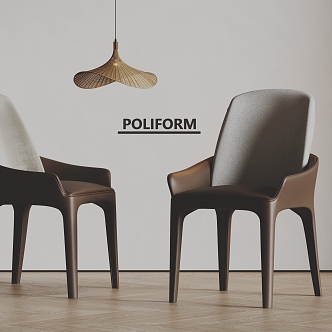 poliform Dining Chair Single Chair Leisure Chair Coffee Chair Chandelier 3d model