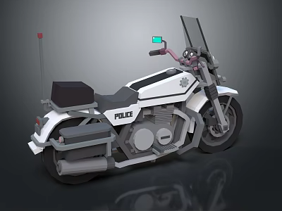 White Police Motorcycle With Modern Design Windshield Black Seat And Sleek Body 3d model