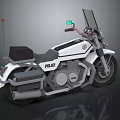 White Police Motorcycle With Modern Design Windshield Black Seat And Sleek Body