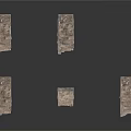 Rough Stone Ruin Fragments As Architectural Decorative Elements 3d model