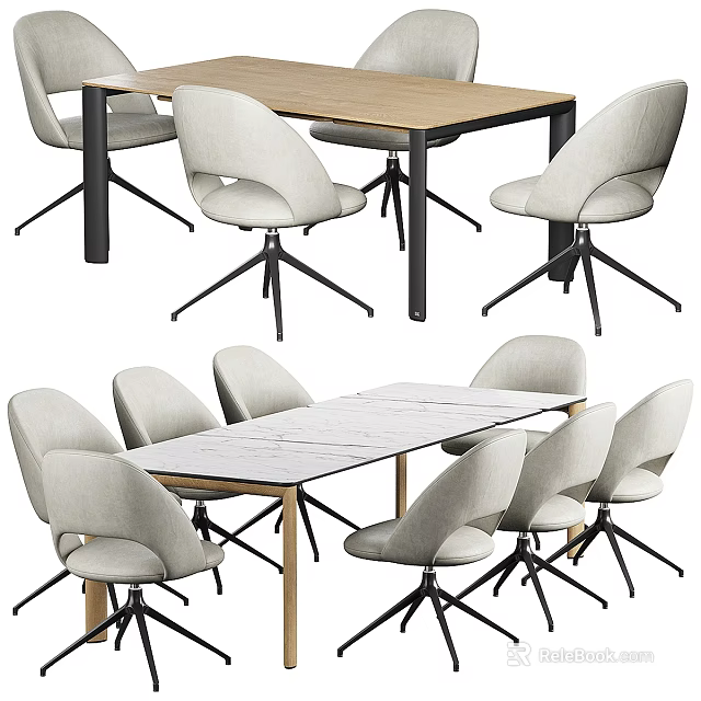 Modern Office Desk Setup With Comfortable Chairs And Wooden Tabletop Design 3d model