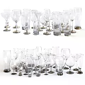 Assorted Transparent Glass Tableware Set Including Goblets Wine Glasses And Tumblers