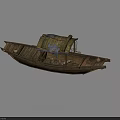 Two Traditional Wooden Boats Featuring Vintage Canopy And Classic Wooden Seats Design