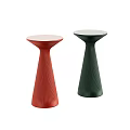 Stylish Red And Green Bar Stools With Conical Base And Round Top Design 3d model