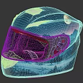 Stylish Motorcycle Helmet Featuring Starry Sky Moon And Snowy Mountain Forest Design