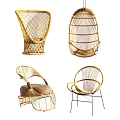 Outdoor Wicker Chairs With Various Designs And Cushioned Seats For Patio Garden Use