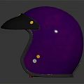 Shiny Purple Helmet With Metallic Accents And Dark Inner Lining On Reflective Base