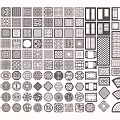 New Chinese-style openwork window carved pattern openwork window grid wall lattice window antique leak window grid 3d model