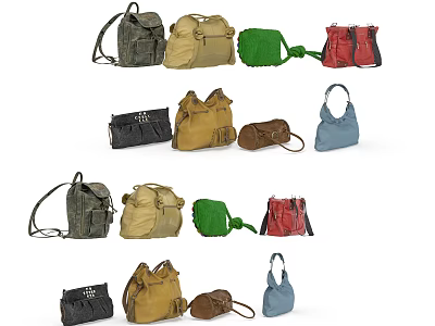 Various Fashionable Bags Collection With Different Colors And Styles For Daily Use 3d model