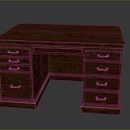 Classic Wooden Writing Desk With Multiple Storage Drawers And Smooth Surface