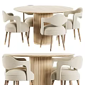 Nordic Dining Table and Chair Combination 3d model