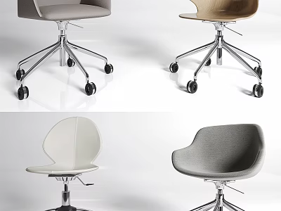 Modern Office Chair Designs With Swivel Base And Multiple Color Options 3d model
