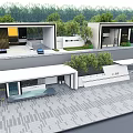 Modern Architectural Entrance Gate With Greenery And Contemporary Exterior Design Elements