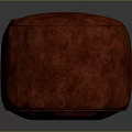 Round Red Textured Leather Sofa Stool for Modern Living Room Decor