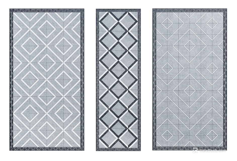 Modern Floor Tiles With Geometric And Linear Patterns In Gray Tones For Contemporary Homes 3d model 