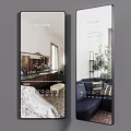 Smart Mirror Displaying Modern Kitchen And Living Room Interior Scenes