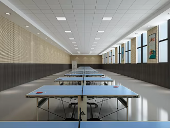 modern table tennis hall 3d model