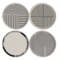 Round carpet stripes 3d model