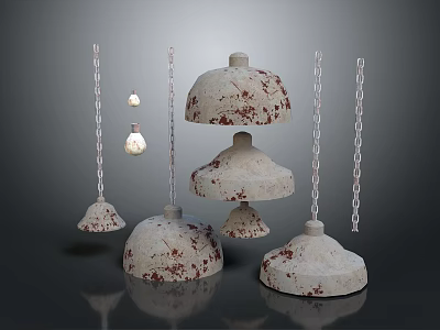 Vintage Speckled Chandeliers With Chain Hanging And Multiple Design Styles 3d model