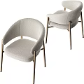 Modern Light Colored Upholstered Leisure Chair With Metal Frame And Armrest