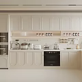 Modern Kitchen Interior With White Cabinets Island Counter And Integrated Appliances