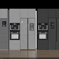 Modern Refrigerators and Freezers in Stylish Gray Black Kitchen Cabinet Design