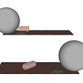 Home Fitness Setup With Yoga Mat Exercise Ball Block And Foam Roller