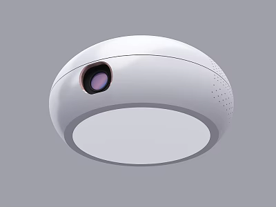 Sleek Modern White Round Ceiling Light With Projection Function And Minimalist Design 3d model