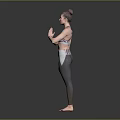 Woman Practicing Yoga Tree Pose In Sportswear With Hands In Prayer Position